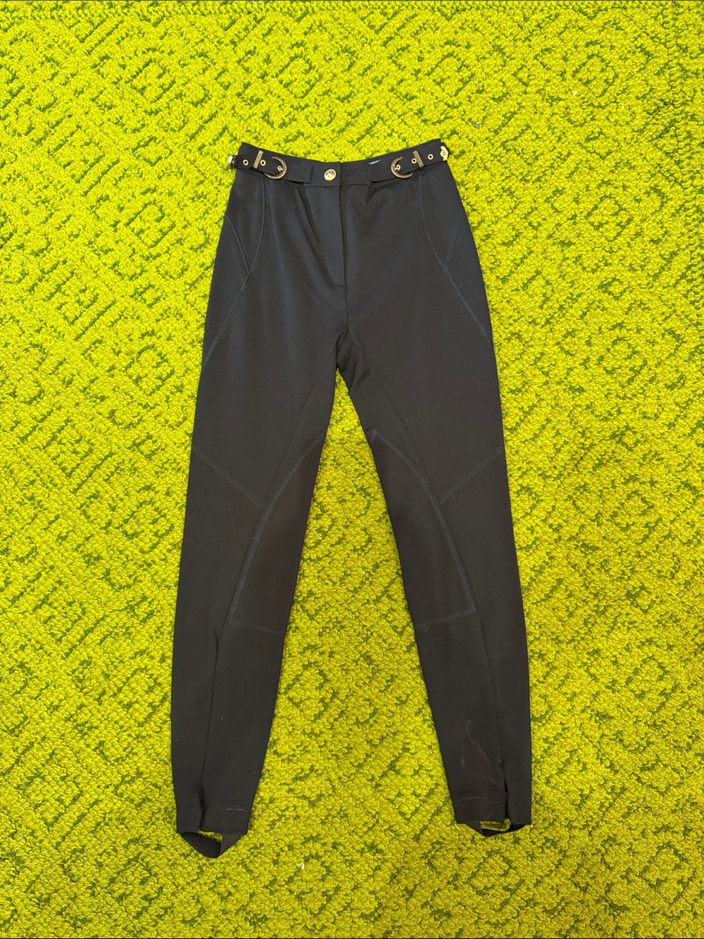 Versace Black High-Waist Leggings with Gold Accent Hardware